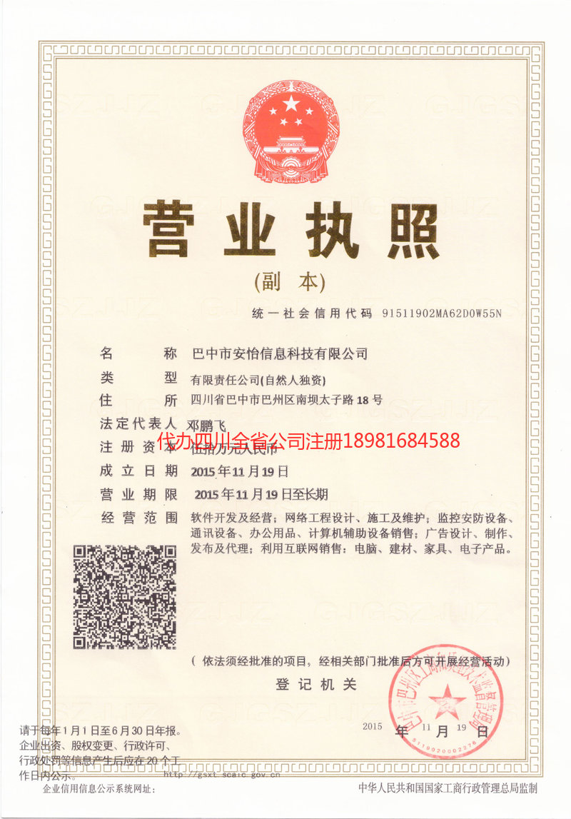 平武平武安怡信息科技有限公司